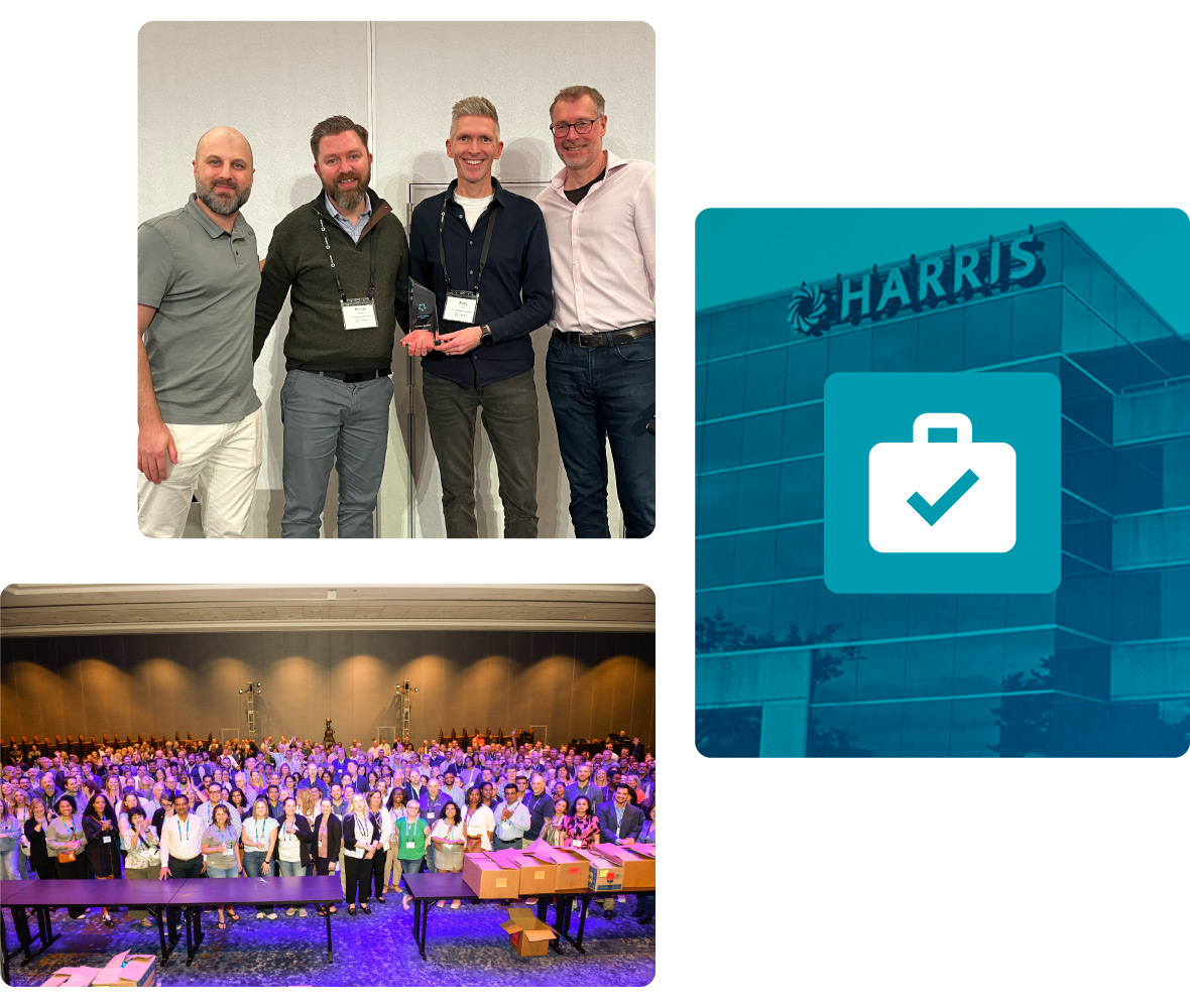 Collage of Harris employees.